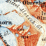 Aletsch Glacier and environs map, 1897