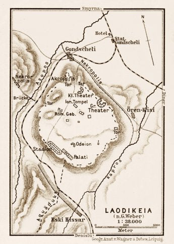 Laodicea on the Lycus (Laodikeia), site map after G. Weber, 1914