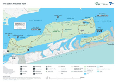 The Lakes National Park Visitor Guide Map by Parks Victoria | Avenza Maps