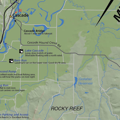 Missouri River Fishing Map - Montana