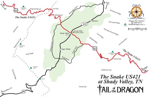 The Snake 421 Map by Tail of the Dragon, LLC | Avenza Maps