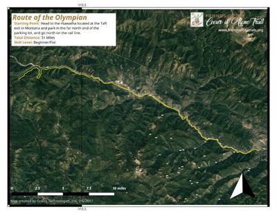 Bike Trail Route of the Olympian Map by Gravis Technologies, Inc