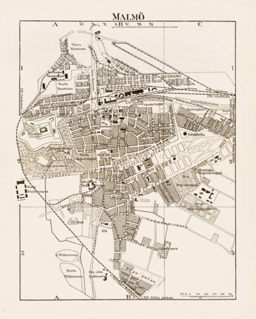 Malmö city map, 1899