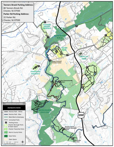 Patriots Path Chester Trail Map - Oct. 2017