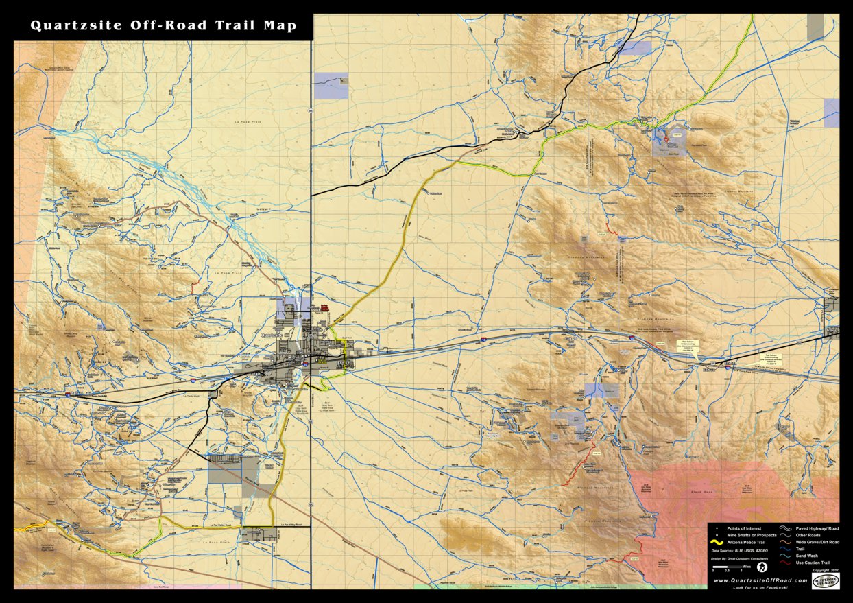 Quartzsite OffRoad Trail Map by Great Outdoors Adventures Avenza Maps