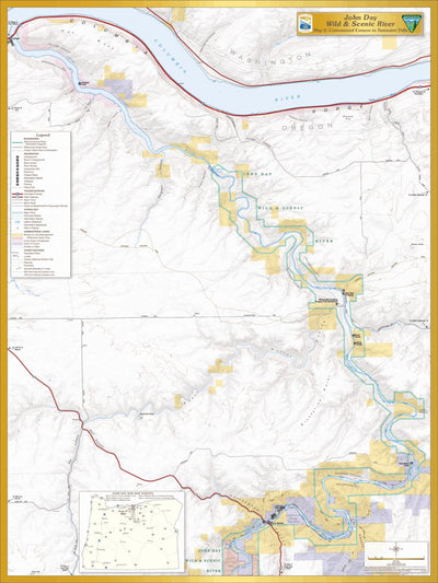 John Day Wild and Scenic River Map 5, Cottonwood Canyon to Tumwater Falls