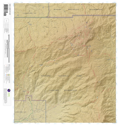 Mica Mountain, Arizona 7.5 Minute Topographic Map - Color Hillshade