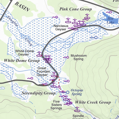 Lower Geyser Basin, Wyoming 7.5 Minute Topographic Map