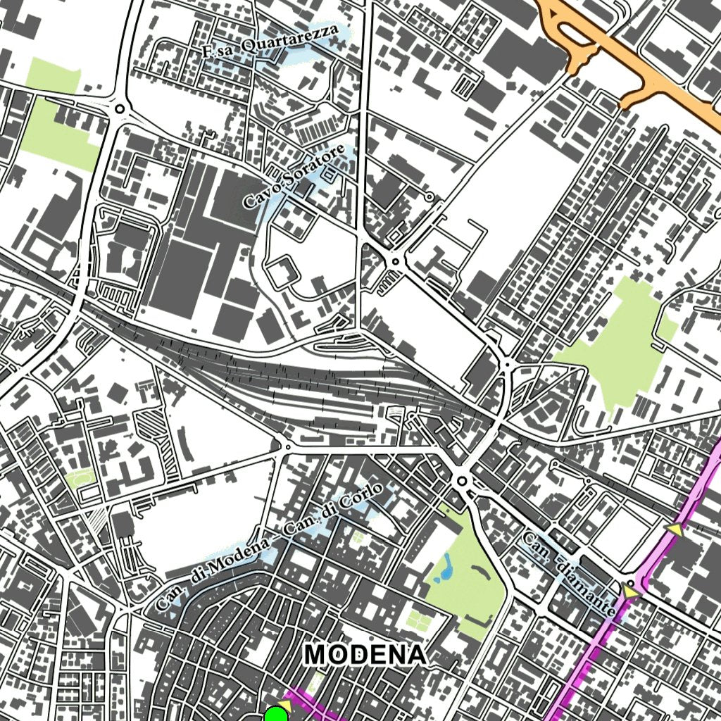 L’ex ferrovia Modena – Mirandola Map by Boreal Mapping | Avenza Maps