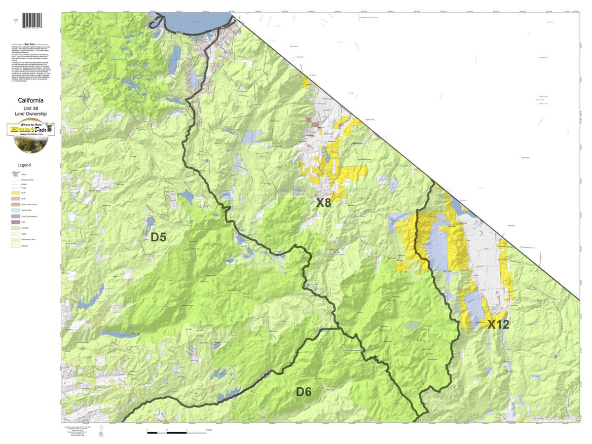 Hunting Alturas Map California Deer Hunting Zone X8 Map by HuntData LLC | Avenza Maps