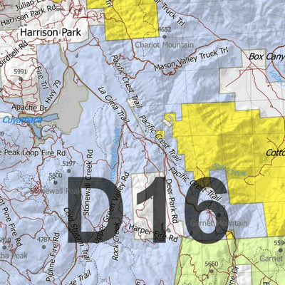California Deer Hunting Zone D16 Map
