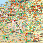 Europe political coloured road map Európa autótérképe