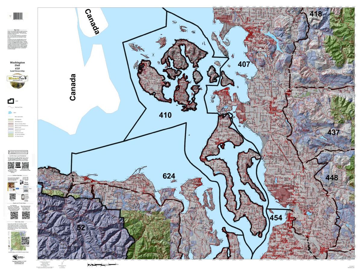 Washington Hunting Unit(s) 410 Landownership Map by HuntData LLC ...