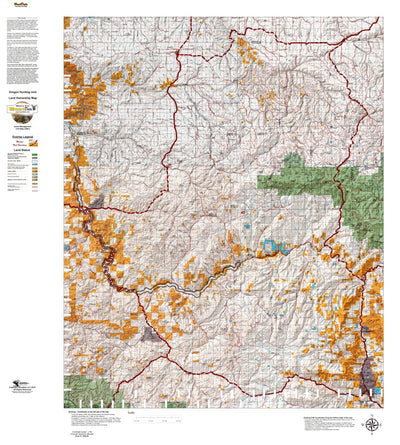 Oregon Hunting Unit 45, Fossil Land Ownership Map
