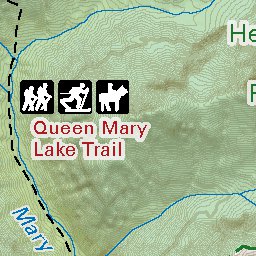 Queen Mary Lake - Topo Map – Height of the Rockies Provincial Park