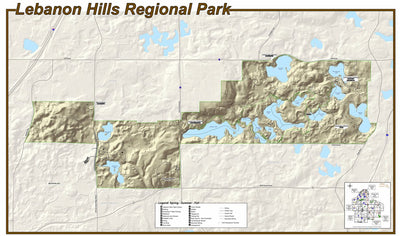 Lebanon Hills Regional Park - Summer - Wall Map