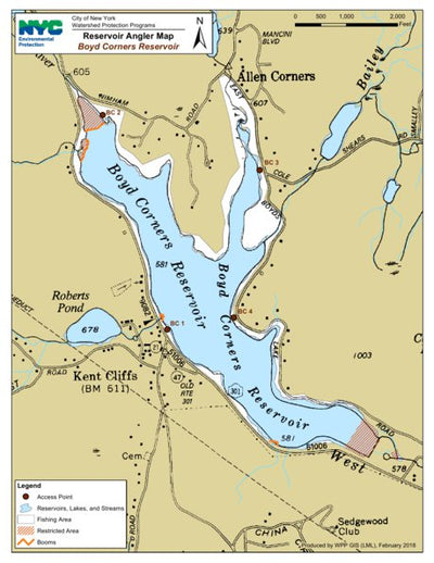 Boyd Corners Angler Reservoir Map