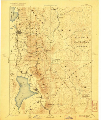 Salt Lake Utah 1885 Edition Reprint 1921