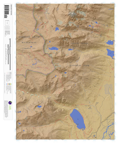 Grand Teton, Wyoming 7.5 Minute Topographic Map - Color Hillshade
