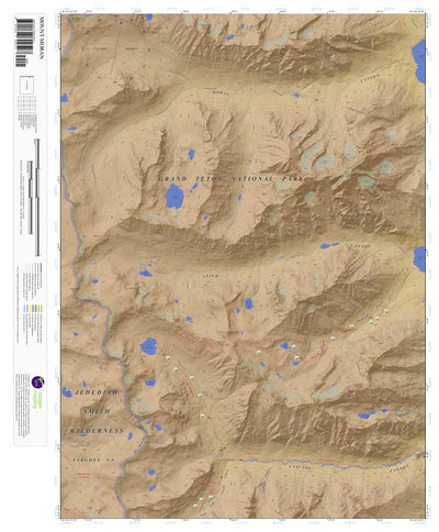 Mount Moran, Wyoming 7.5 Minute Topographic Map - Color Hillshade