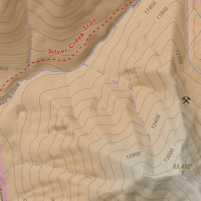Redcloud Peak, Colorado 7.5 Minute Topographic Map - Color Hillshade