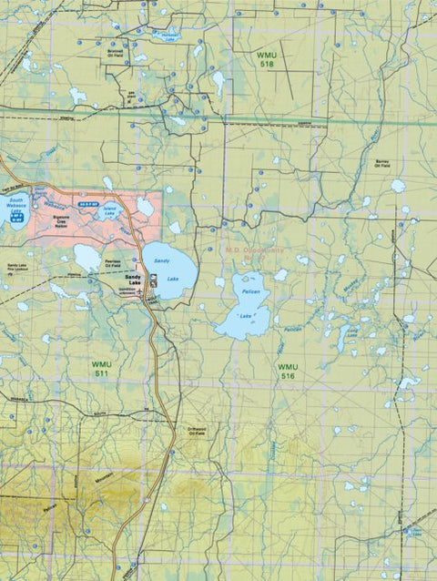 NOAB38 Sandy Lakes - Northern Alberta Topo