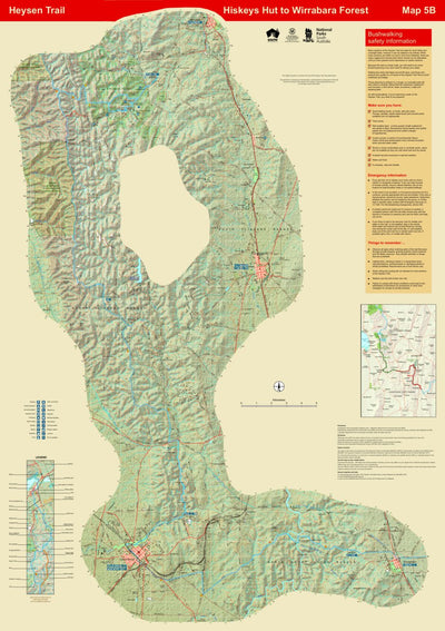 Heysen Trail map 5b - Hiskeys Hut to Wirrabara Forest