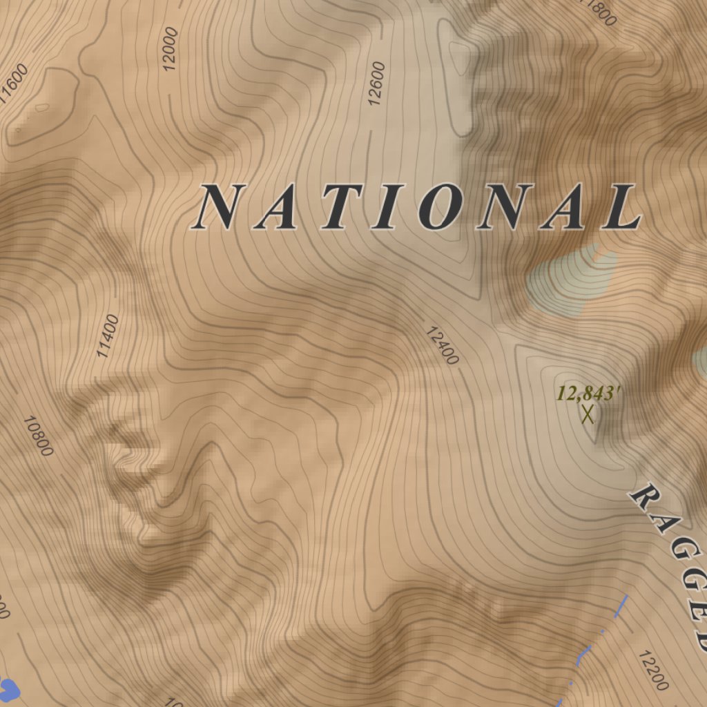 Mount Goddard, California 7.5 Minute Topographic Map - Color Hillshade ...