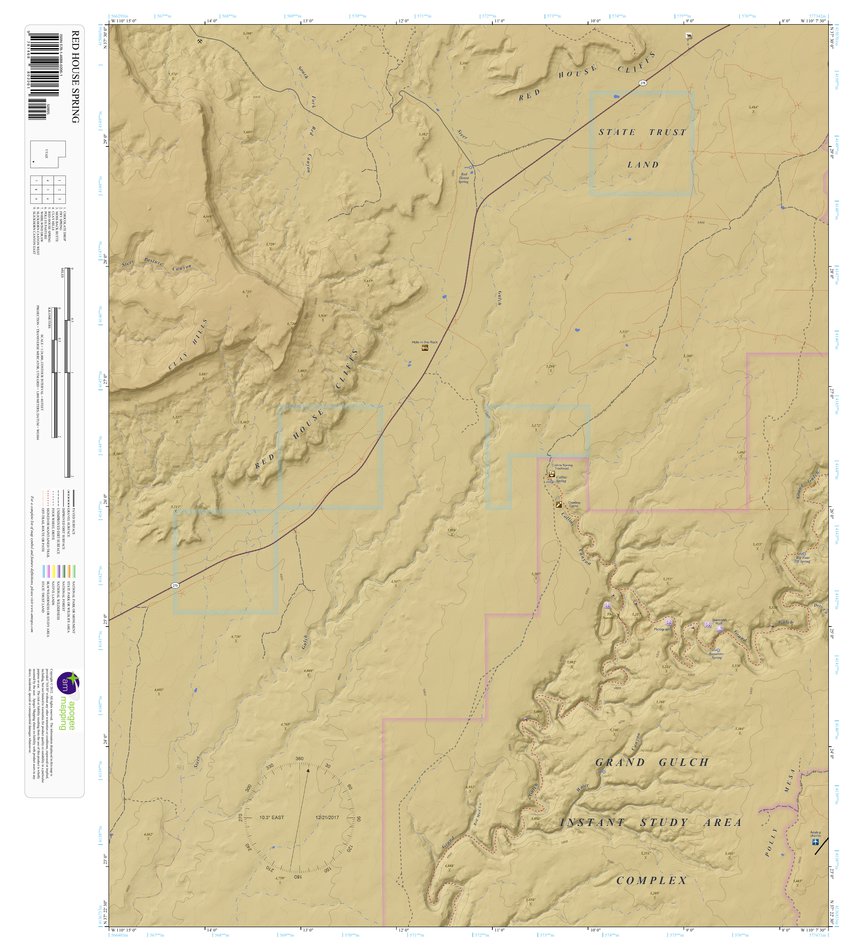 Red House Spring, Utah 7.5 Minute Topographic Map - Color Hillshade by ...