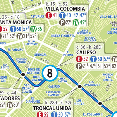 Mapa de Transporte Masivo de Cali, Colombia
