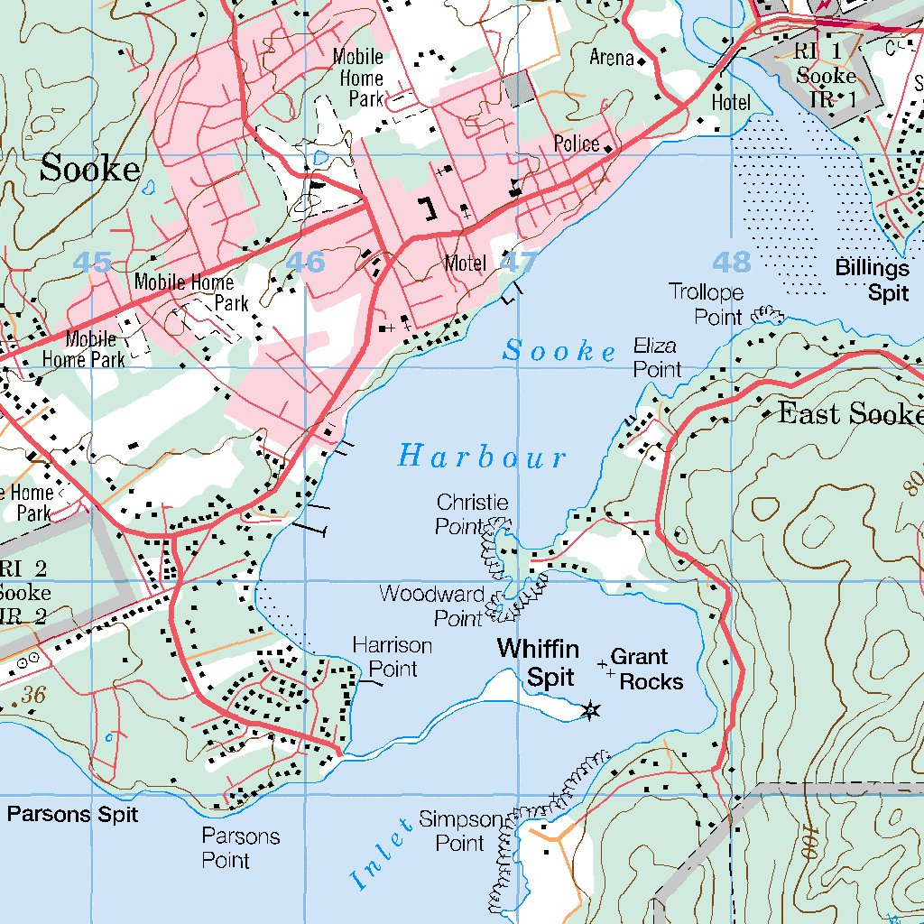Sooke, BC (092B05 CanMatrix) Map by Natural Resources Canada Avenza Maps