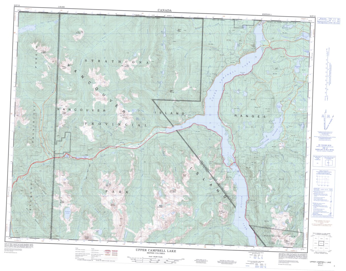 Upper Campbell Lake, BC (092F13 CanMatrix) Map by Natural Resources