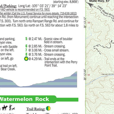 Trail Map#14 , Rampart Range Wildlands Area, Pikes Peak Region Series