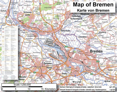 Map of the Free Hanseatic City of Bremen