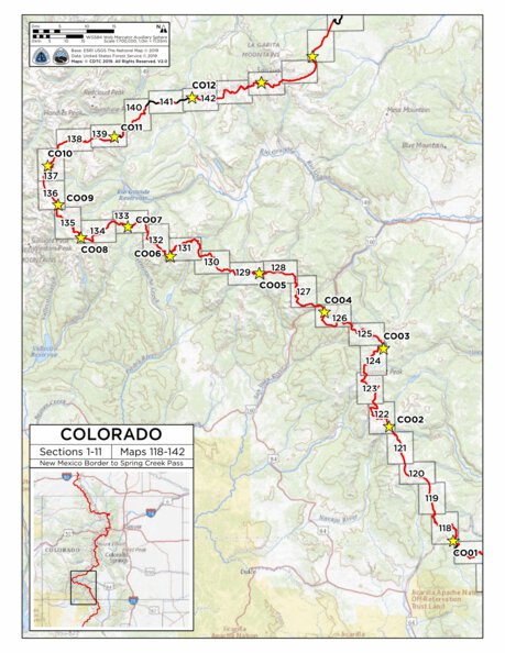 CDT Map Set - Colorado 1-11 - Key Map