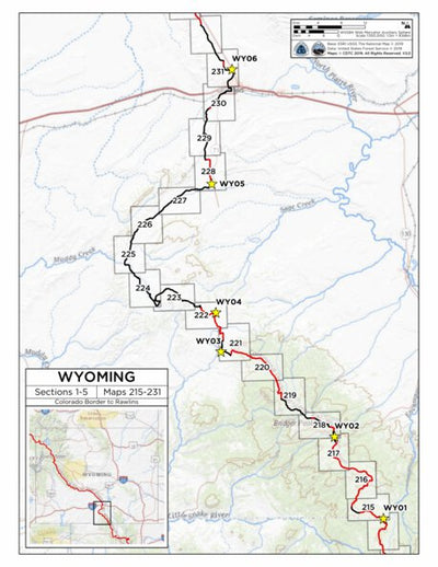 CDT Map Set - Wyoming 1-5 - Key Map