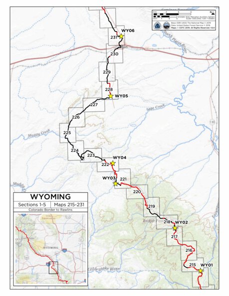 CDT Map Set - Wyoming 1-5 - Key Map