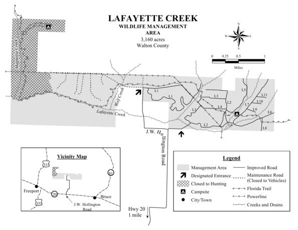 Lafayette Creek WMA Brochure Map by Florida Fish and Wildlife