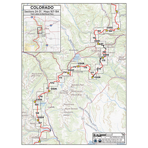 CDT Map Set - Colorado Sections 24-31 - Twin Lakes to Berthoud Pass by ...