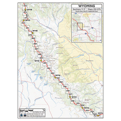 CDT Map Set - Wyoming Sections 11-17 - South Pass City to Togwotee Pass