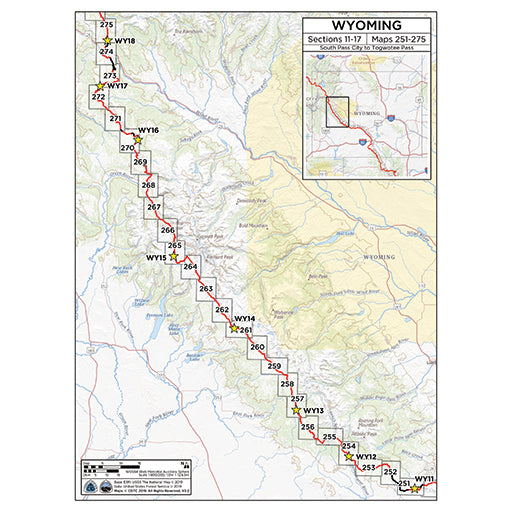 CDT Map Set - Wyoming Sections 11-17 - South Pass City to Togwotee Pass ...