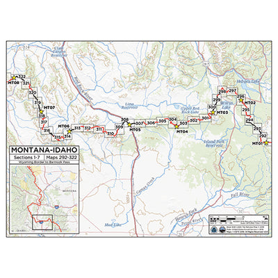 CDT Map Set - Montana-Idaho Sections 1-7 - Wyoming Border to Bannock Pass