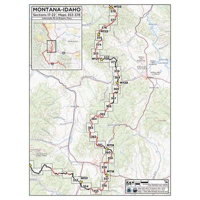 CDT Map Set - Montana-Idaho Sections 17-22 - Interstate 15 to Rogers Pass