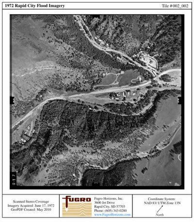 1972 Rapid City Flood, Braeburn Park, 002-002, Low-Altitude