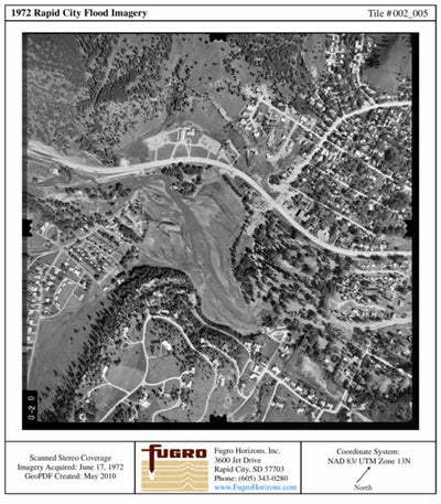 1972 Rapid City Flood, Canyon Lake, RC_002_005, Low-Altitude