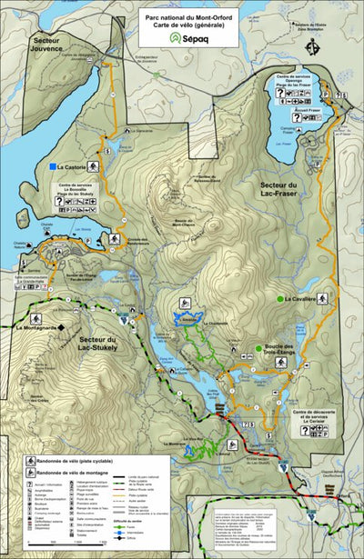 Parc national du Mont-Orford : Carte de vélo générale