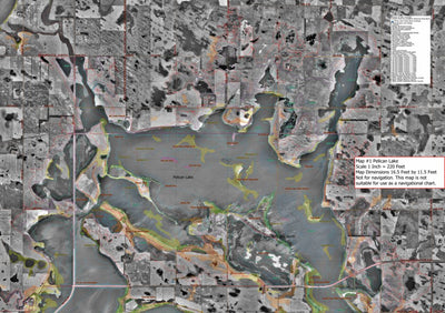 Detailed Map #1 - Pelican Lake Area of Devils Lake North Dakota