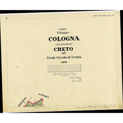 COLOGNA Mappa originale d'impianto del Catasto austro-ungarico. Scala 1:2880