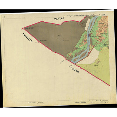 COLOGNA Mappa originale d'impianto del Catasto austro-ungarico. Scala 1:2880