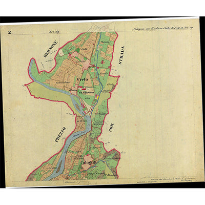 COLOGNA Mappa originale d'impianto del Catasto austro-ungarico. Scala 1:2880